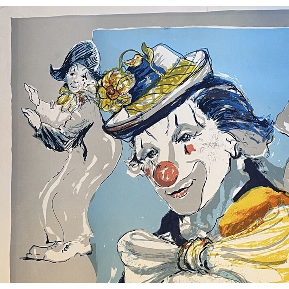Large Clown Painting Original Len Garon AP Signed "3 Clowns" Artist Proof - Picture 8 of 15